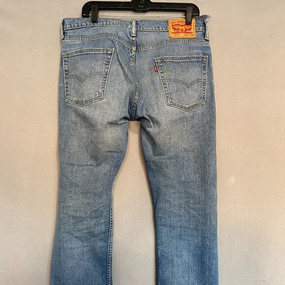Levi’s 513 Slim Straight Jeans Mens 33x30 Medium Wash Distressed Faded Denim - Picture 3 of 7